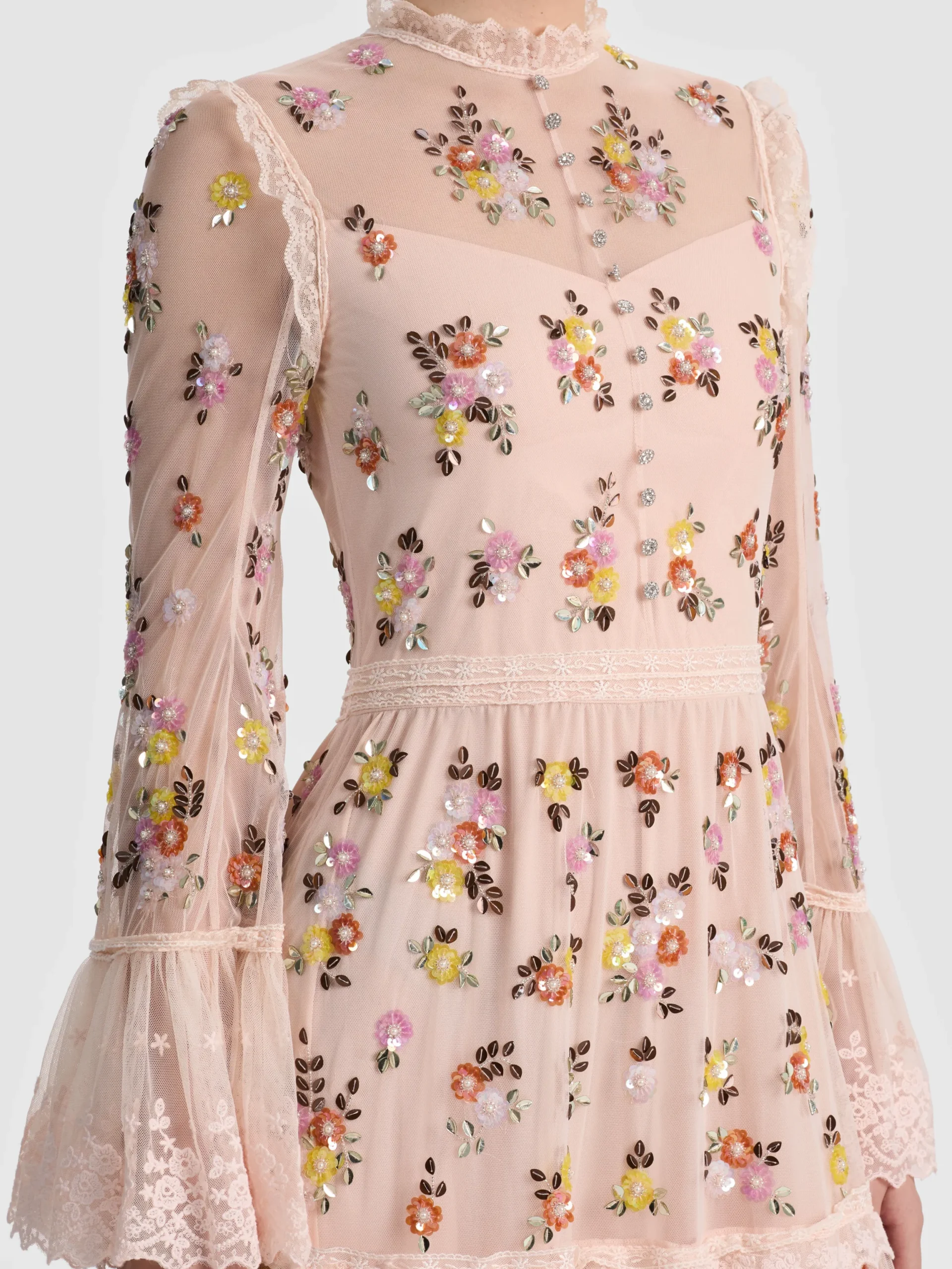 ALLEGRA EMBELLISHED LACE MAXI GOWN