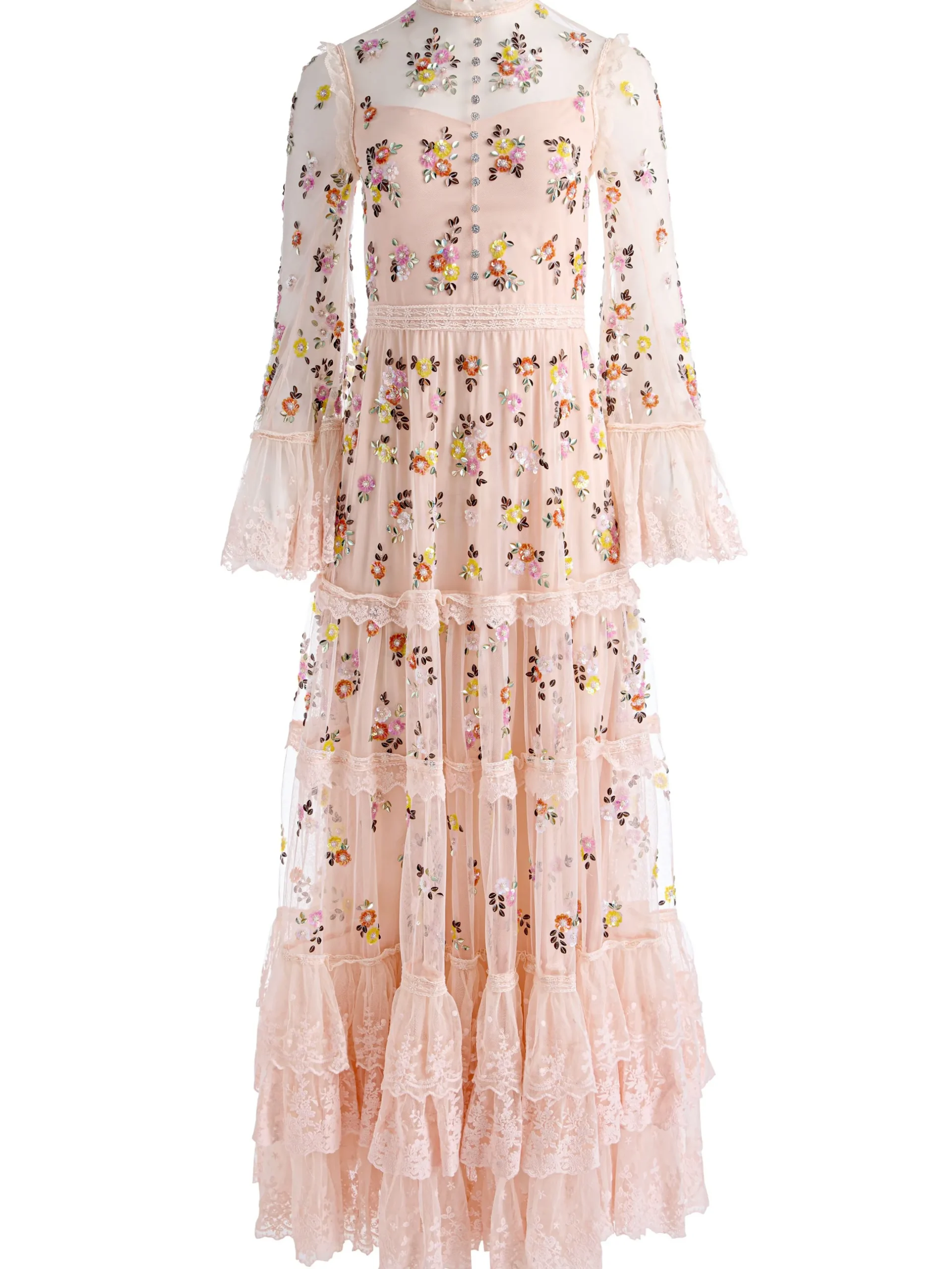 ALLEGRA EMBELLISHED LACE MAXI GOWN