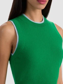 ARACELI TWO TONE CASHMERE TANK