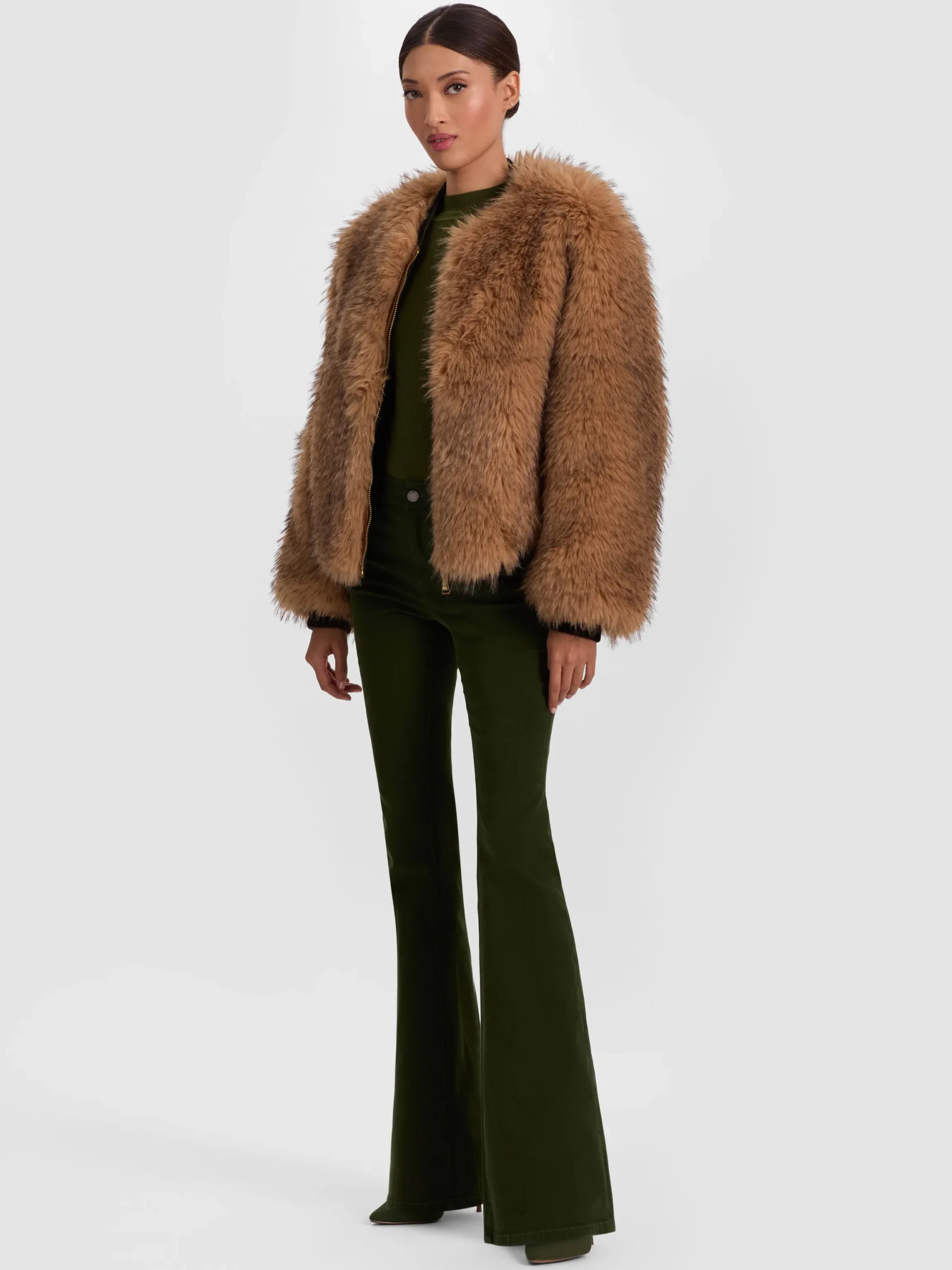 BECKY REVERSIBLE FAUX FUR BOMBER JACKET