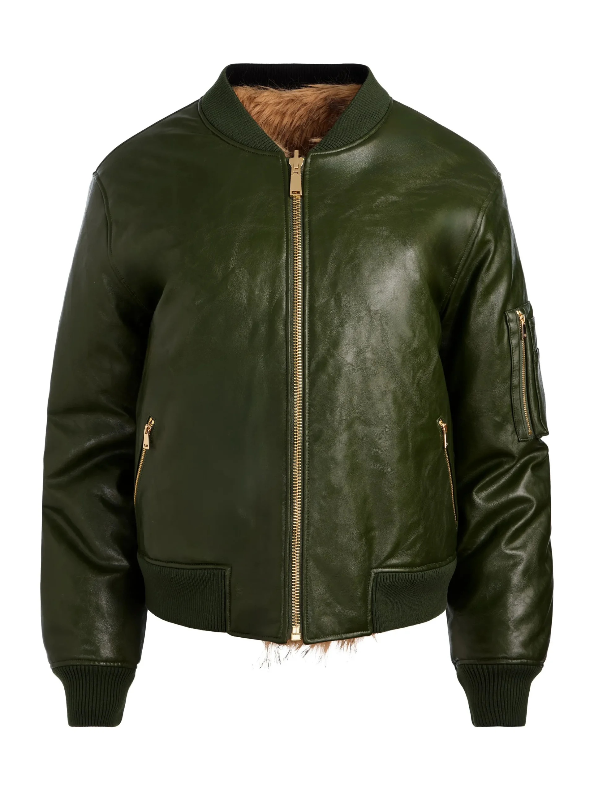 BECKY REVERSIBLE FAUX FUR BOMBER JACKET