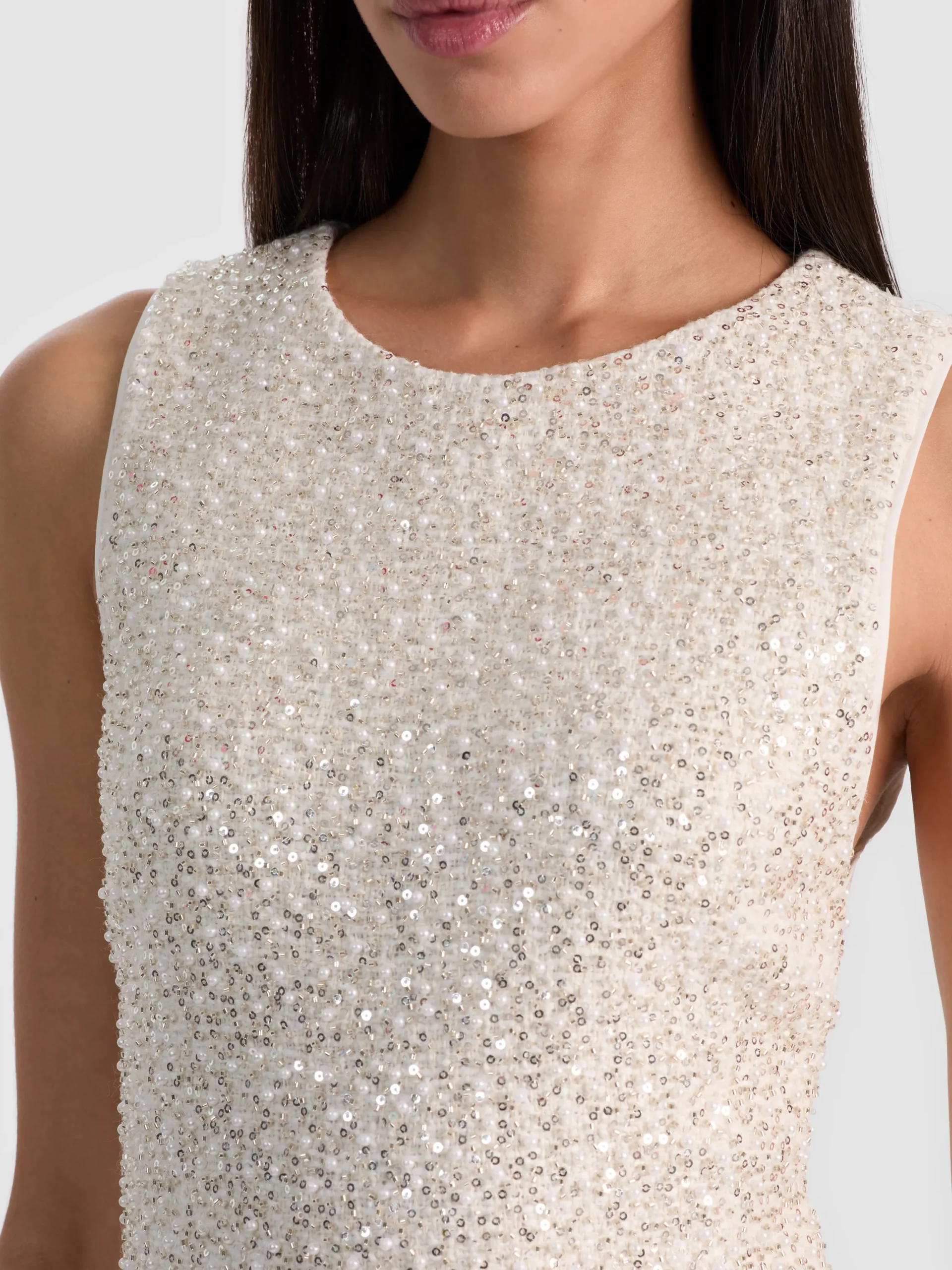 CADE EMBELLISHED TWEED MINI DRESS