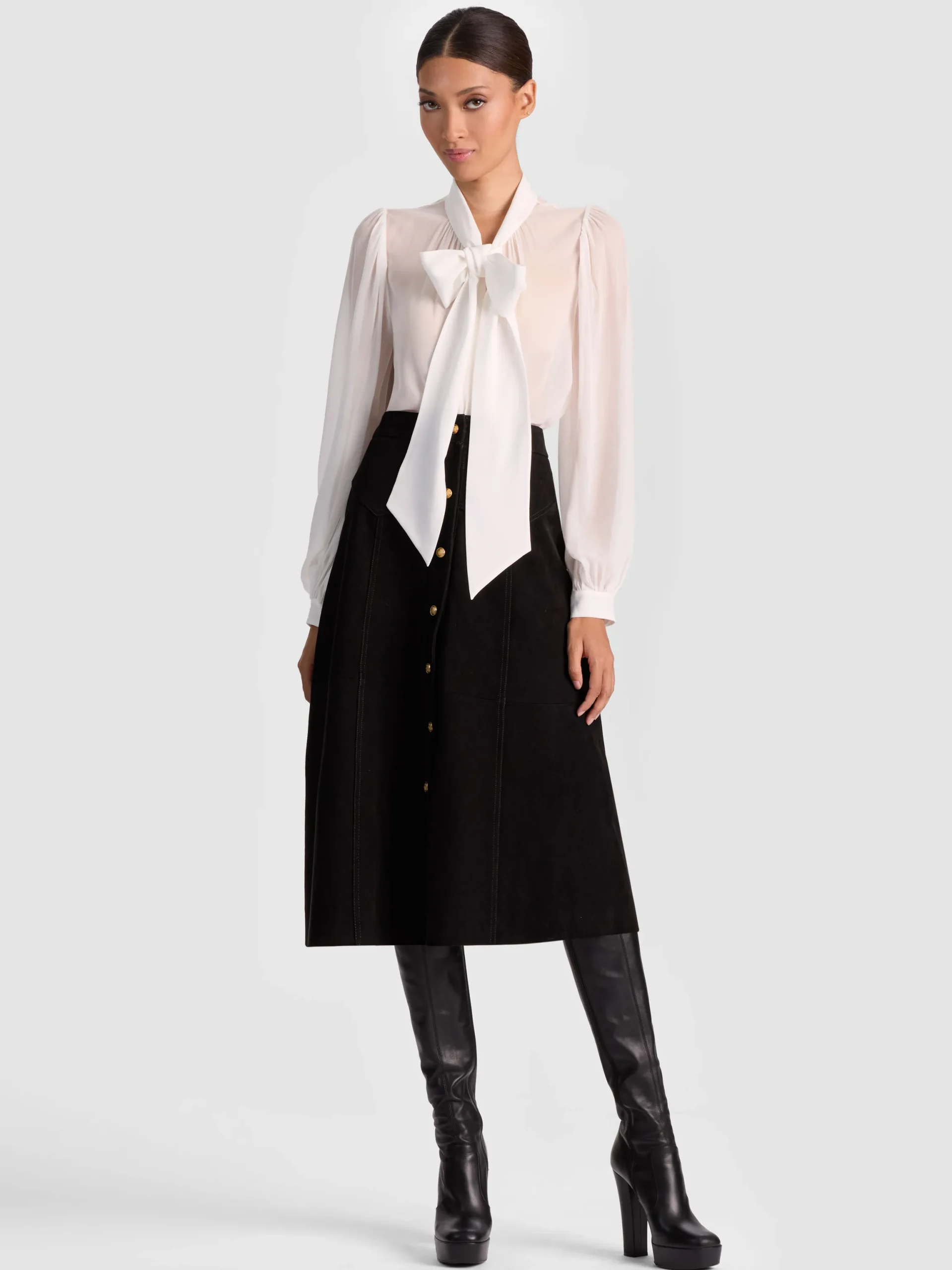 CALICA SUEDE MIDI SKIRT