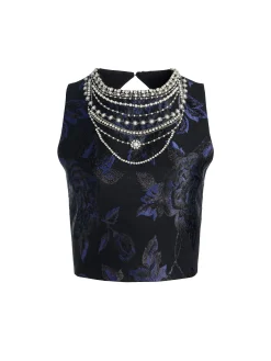 CHERRA EMBELLISHED CROP TOP