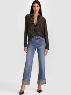CHIC EMBELLISHED ANKLE JEAN