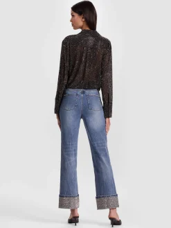 CHIC EMBELLISHED ANKLE JEAN