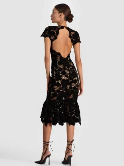 CLOVER OPEN BACK MIDI DRESS