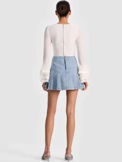 DELAINA TOP WITH RUFFLE CUFF