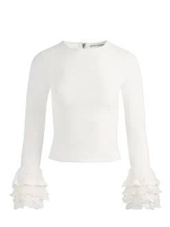 DELAINA TOP WITH RUFFLE CUFF