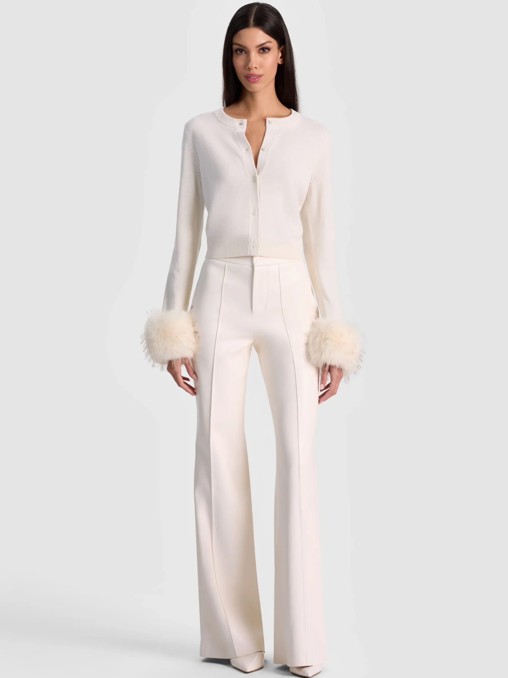 DOLLIE FAUX FUR CUFF CARDIGAN