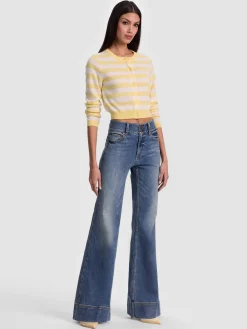 DOLLIE STRIPED CASHMERE CARDIGAN