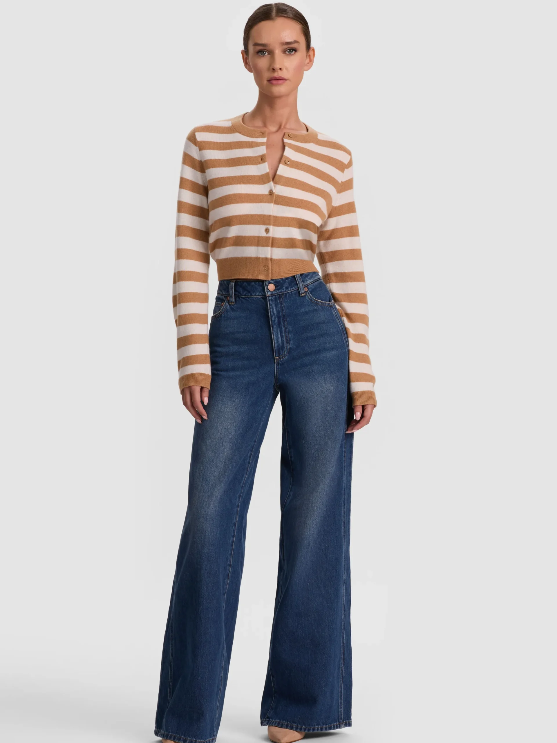 DOLLIE STRIPED CASHMERE CARDIGAN