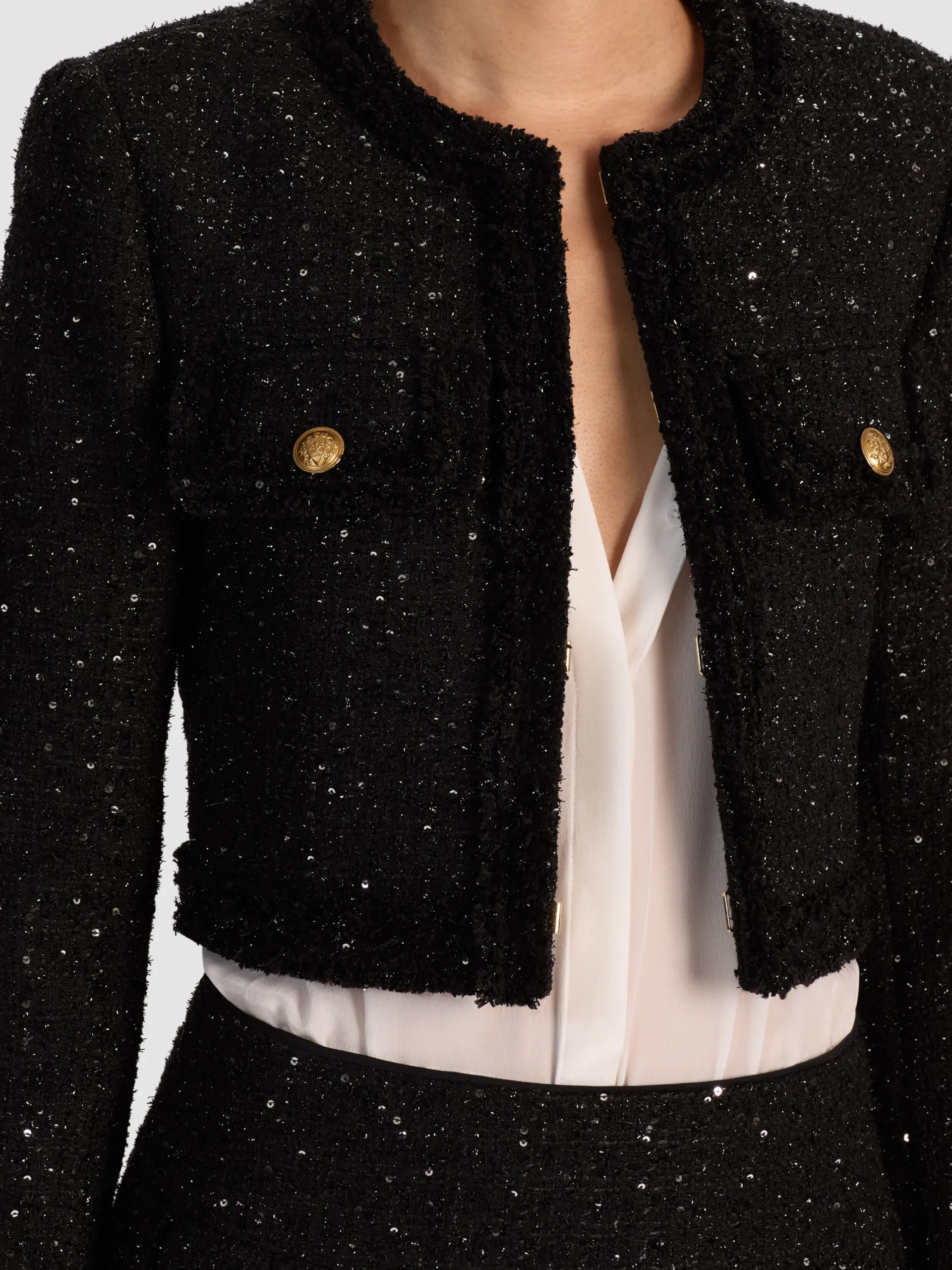 DUMONT EMBELLISHED TWEED JACKET