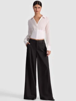 EDIE SEAMED CORSET BUTTON DOWN