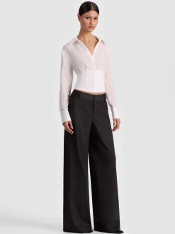 EDIE SEAMED CORSET BUTTON DOWN