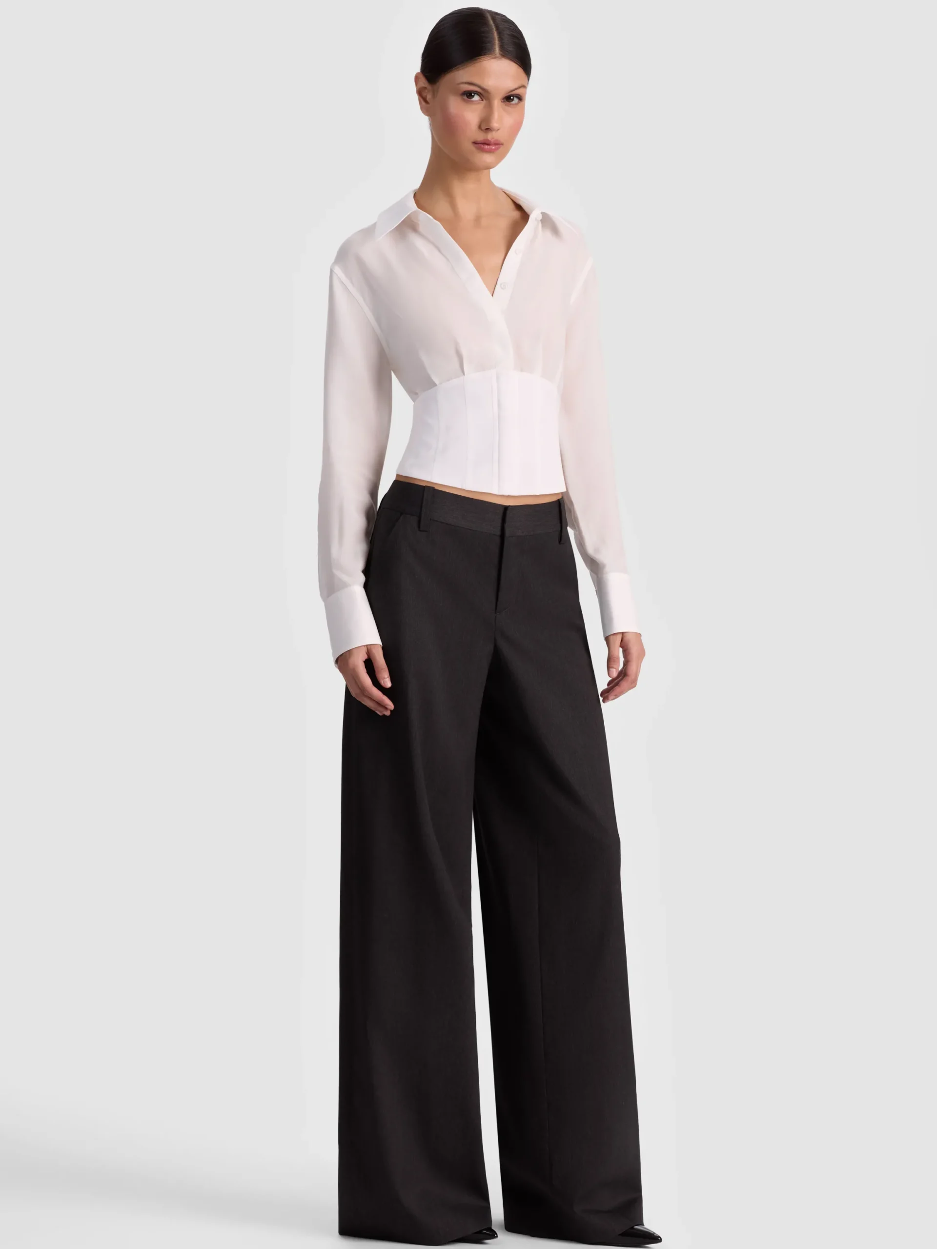 EDIE SEAMED CORSET BUTTON DOWN