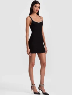 EVE EMBELLISHED TRIM MINI DRESS