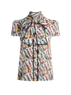 JEANNIE STACEFACE SILK BLOUSE