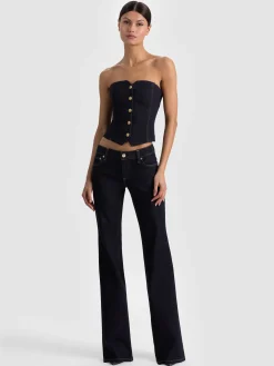 KELCEY STRAPLESS DENIM VEST