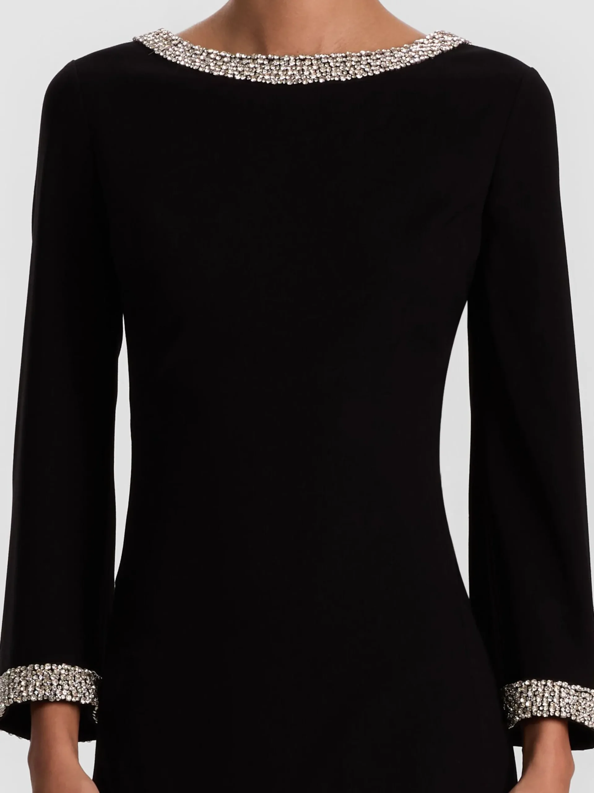 MAILYNN EMBELLISHED TRIM MINI DRESS