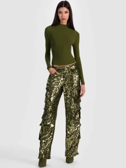OLYMPIA SEQUIN CARGO PANT