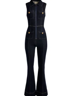 RACHEL SLEEVELESS DENIM JUMPSUIT