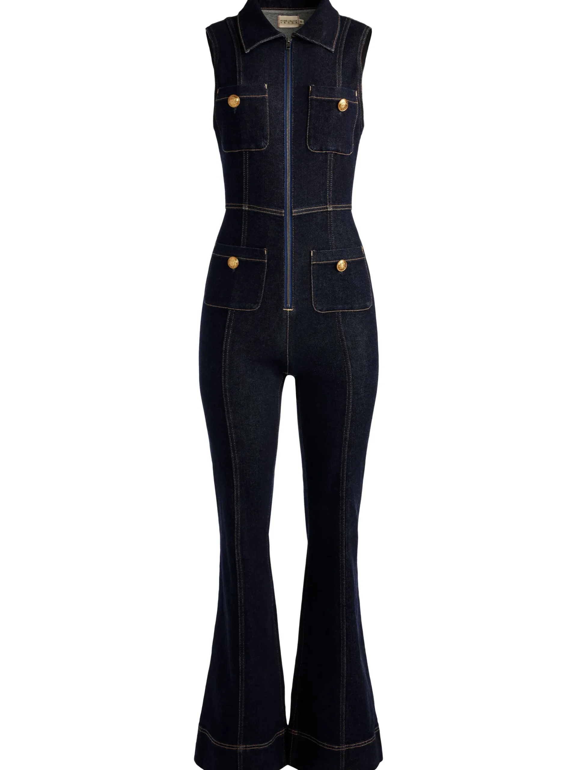 RACHEL SLEEVELESS DENIM JUMPSUIT