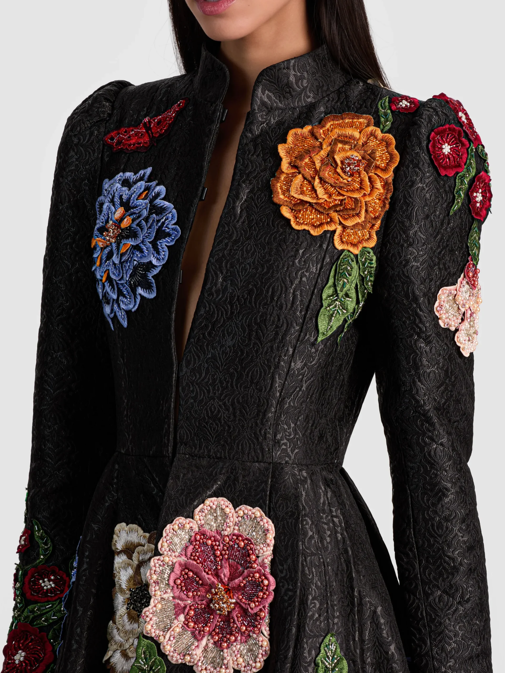 RENATA EMBELLISHED MAXI COAT