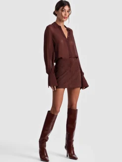 RILEY SUEDE MINI SKIRT